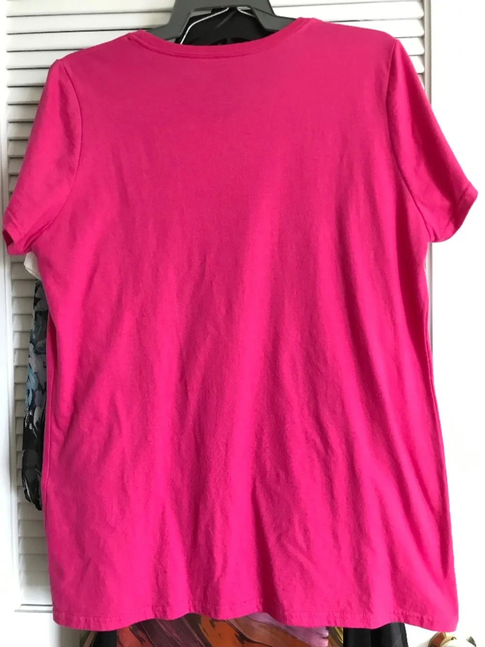 Deep fuschia crew neck cotton knit tee Misses 2XL
